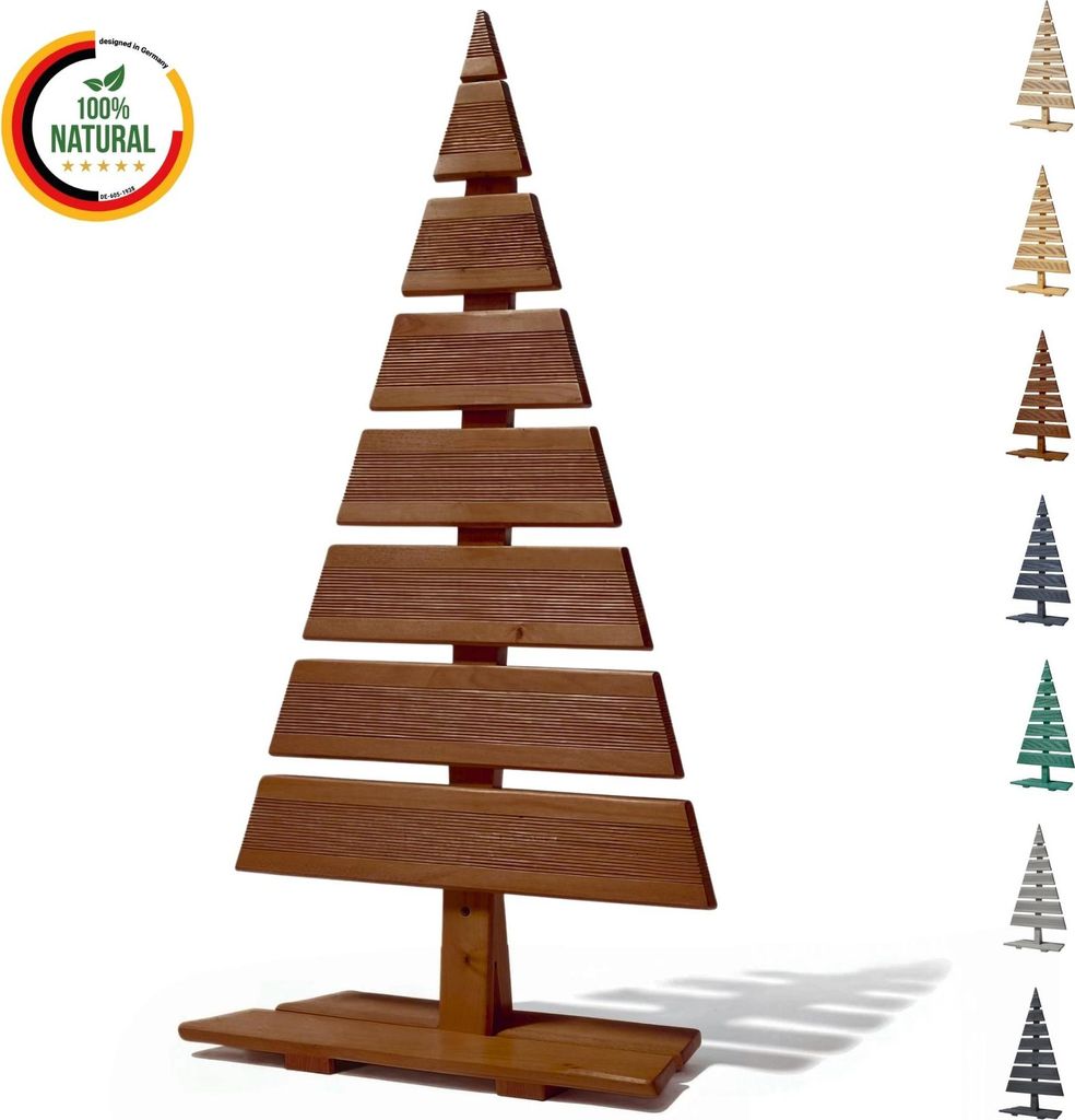 Floranica Weihnachtsdekoration 90 cm Holz-Weihnachtsbaum Handgefertigt Braun