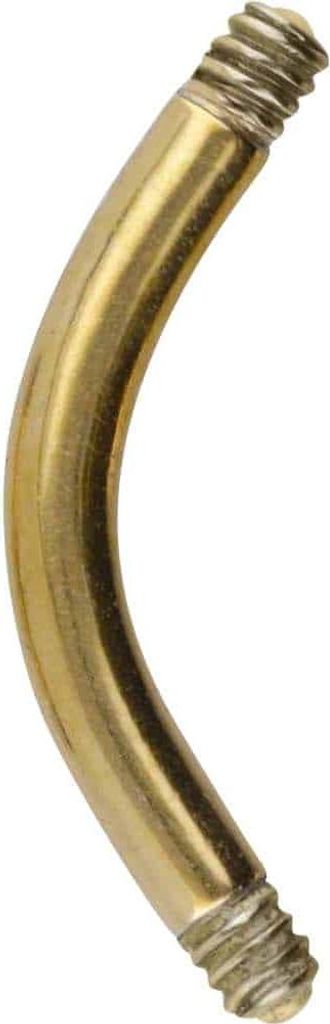 Bauchnabel-Piercing, Rook Piercing Chirurgenstahl Banane ohne Kugeln Gold Stablänge: 6mm | Stabstärke: 1,2mm