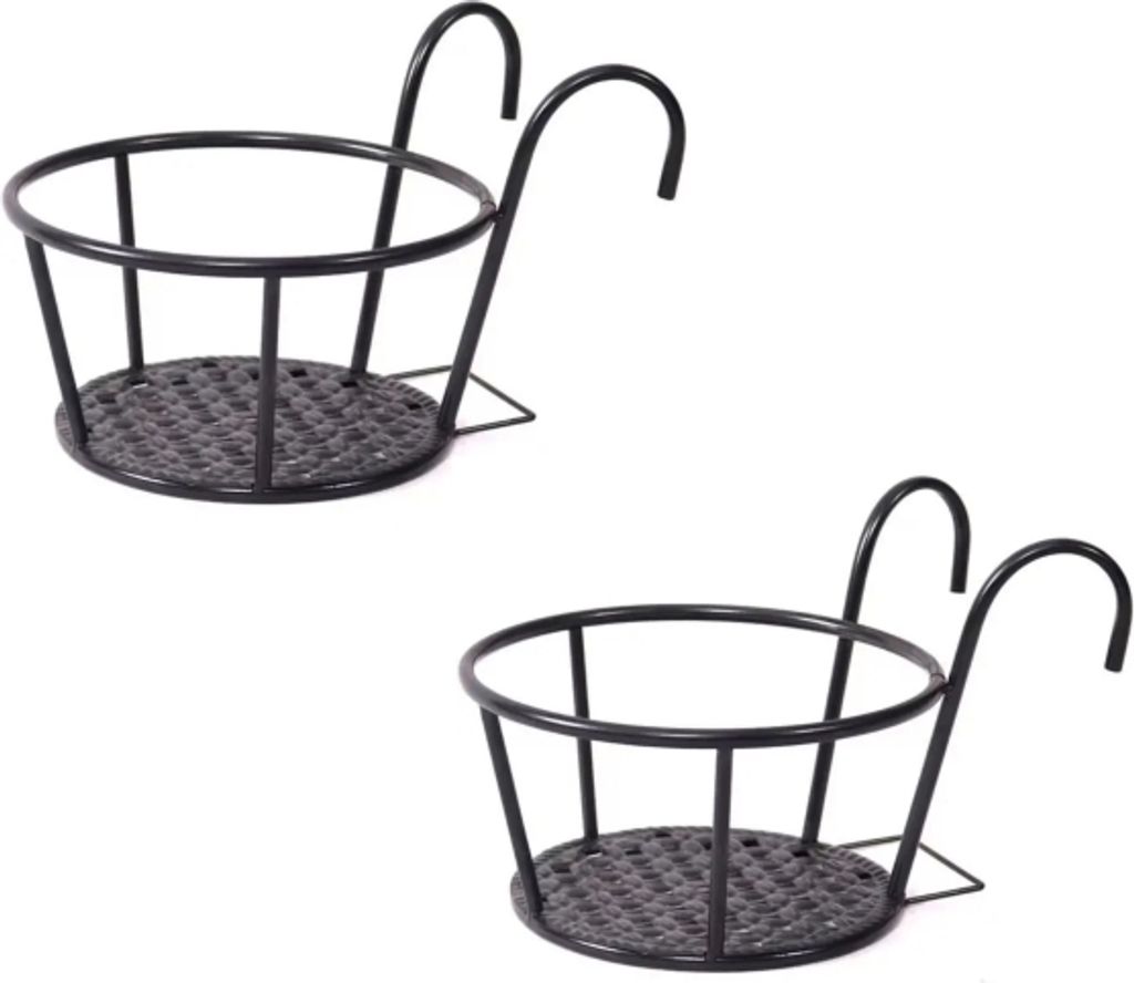 2er Set Hängeblumen Ständer, Hängeampel, Hängender Pflanzentopfhalter, Balkonkasten Halterung - S2TANDPOT