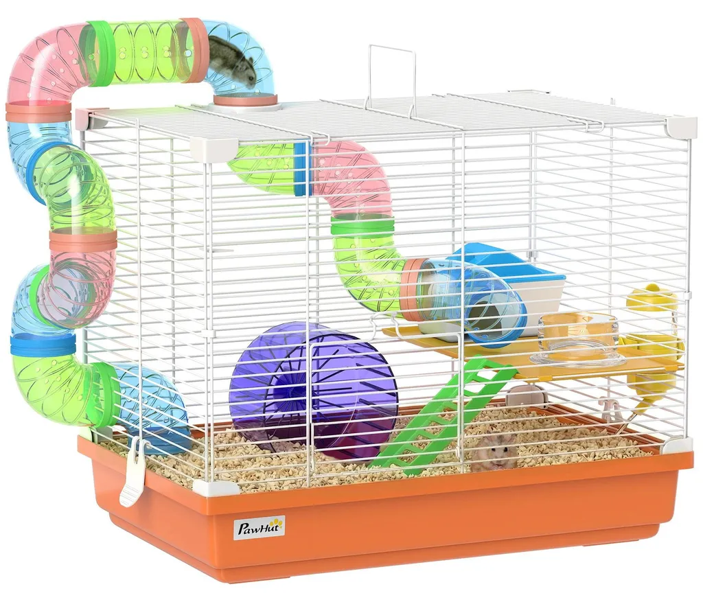 Habitat pour petits animaux avec accessoires et bac amovible - Vert d'eau