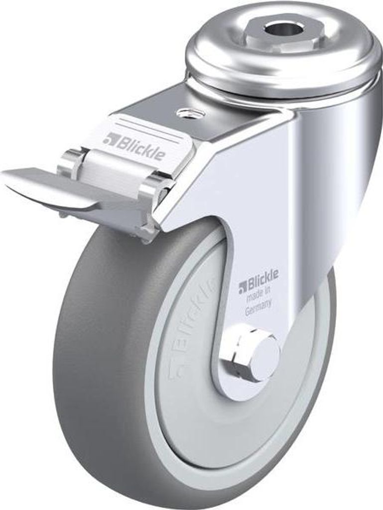Blickle LKRA-TPA 101KF-11-FI, Rolle, 275 kg, Grau, Silber, Swivel wheels, Thermoplastisches Elastomer (TPE), 10 cm