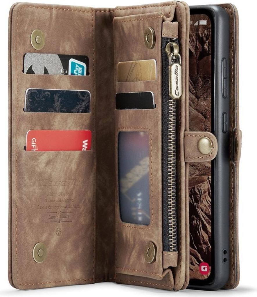 Samsung Galaxy A55 Hülle - CaseMe 008 2-in-1 Klapphülle & Back Cover mit Brieftasche - Braun