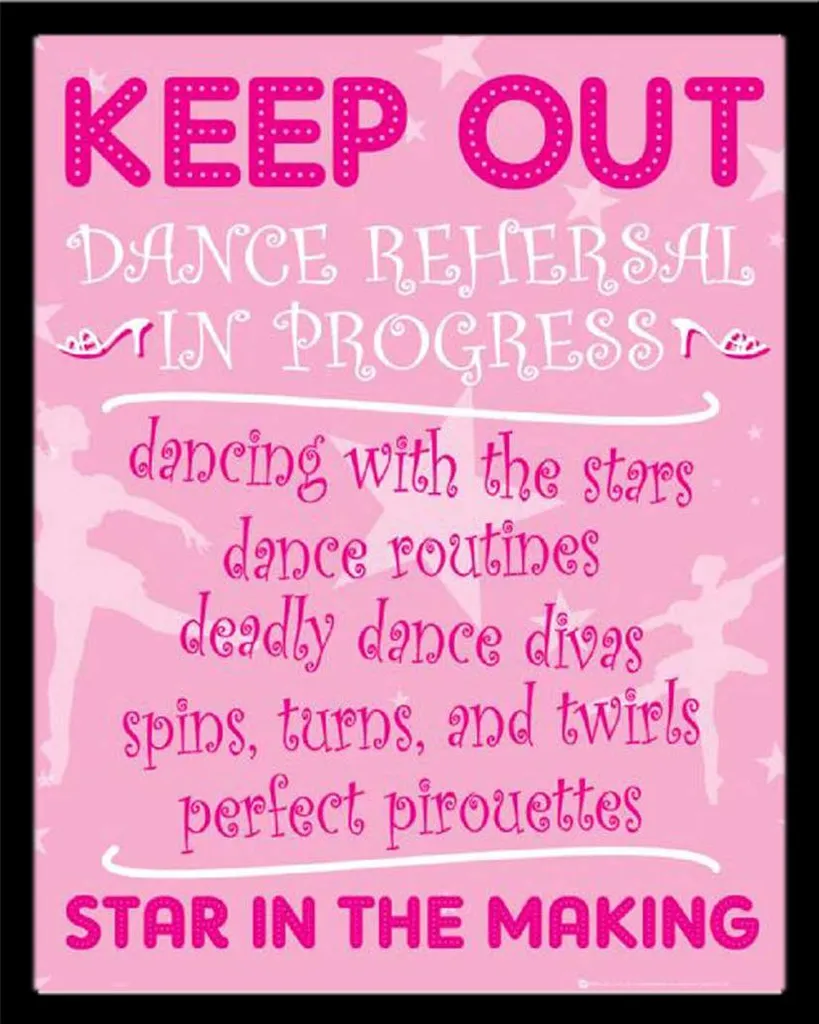 Mini Poster Keep Out Ballerine avec cadre amovible Shinsuke MDF noir
