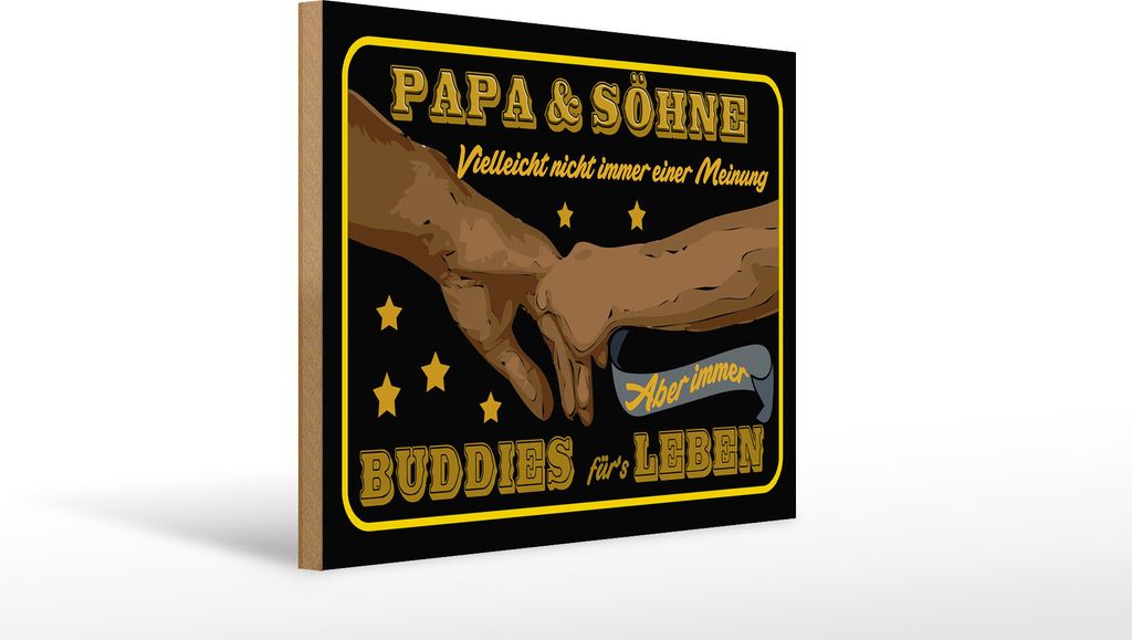 Holzschild Papa und Söhne nicht immer einer, 40 x 30 cm, Holzschilder