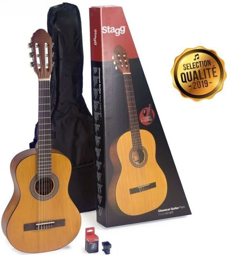 Stagg C440 M NAT PACK 4/4 Konzertgitarre natur matt klassische Gita...