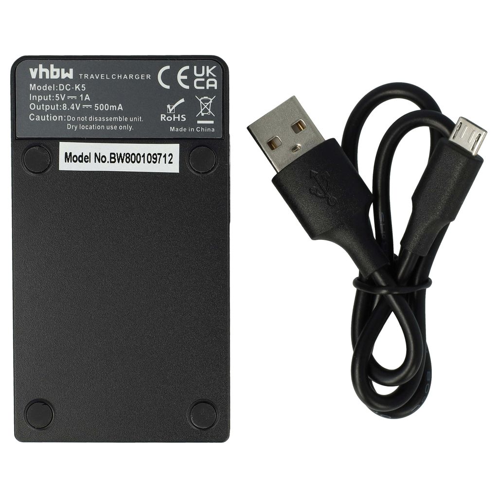 vhbw USB-C Ladegerät kompatibel mit Sony CCD-TRV517, CCD-TRV43, CCD-TRV46, CCD-TRV51 Kamera Camcorder - Ladeschale + USB-C Kabel Ladeanzeige