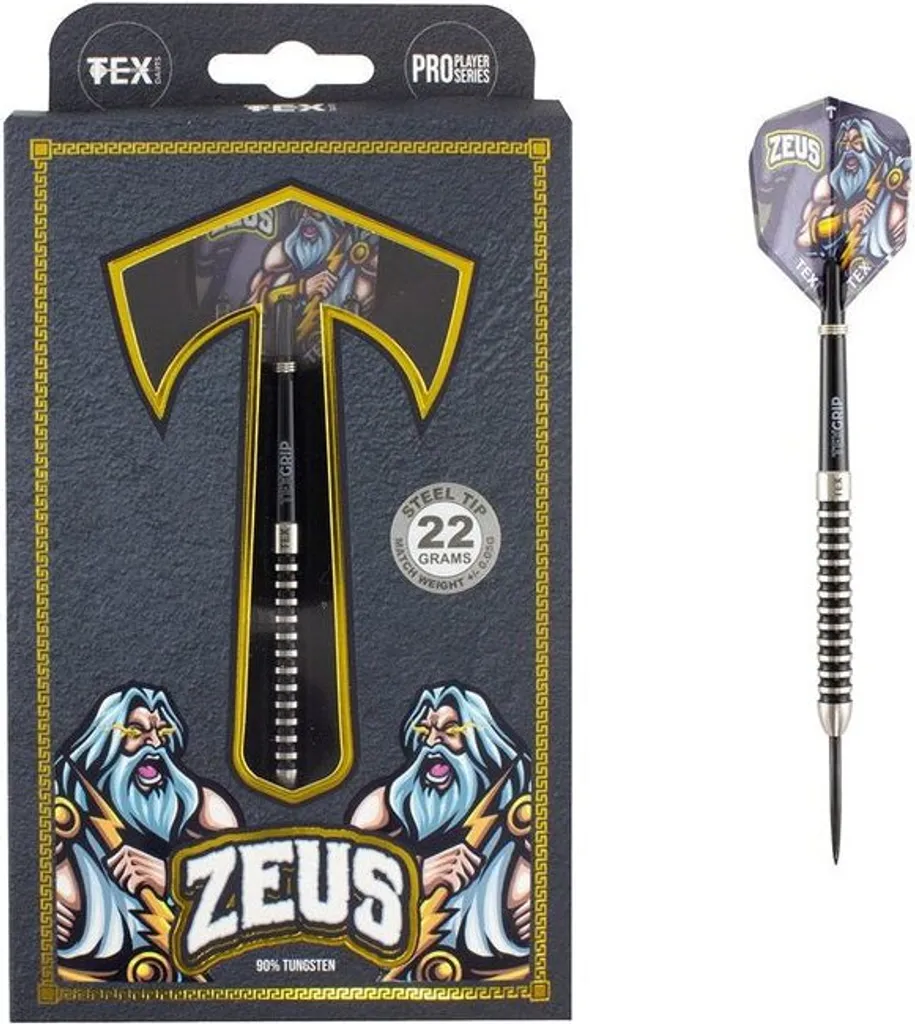 Fléchettes TEX Zeus 90% Tungstène 22g : Précision de Pointe pour Compétition
