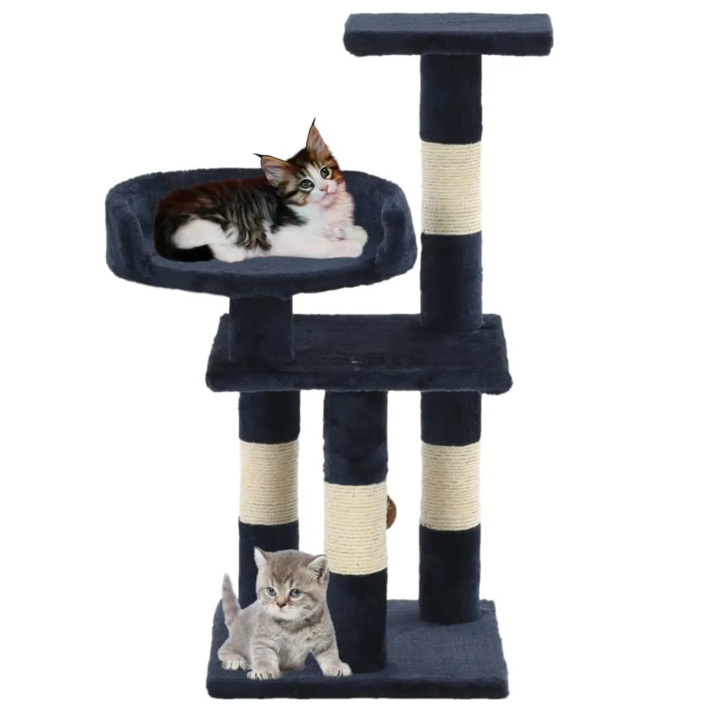 vidaXL Tiragraffi per gatti con colonne in sisal 65 cm Blu