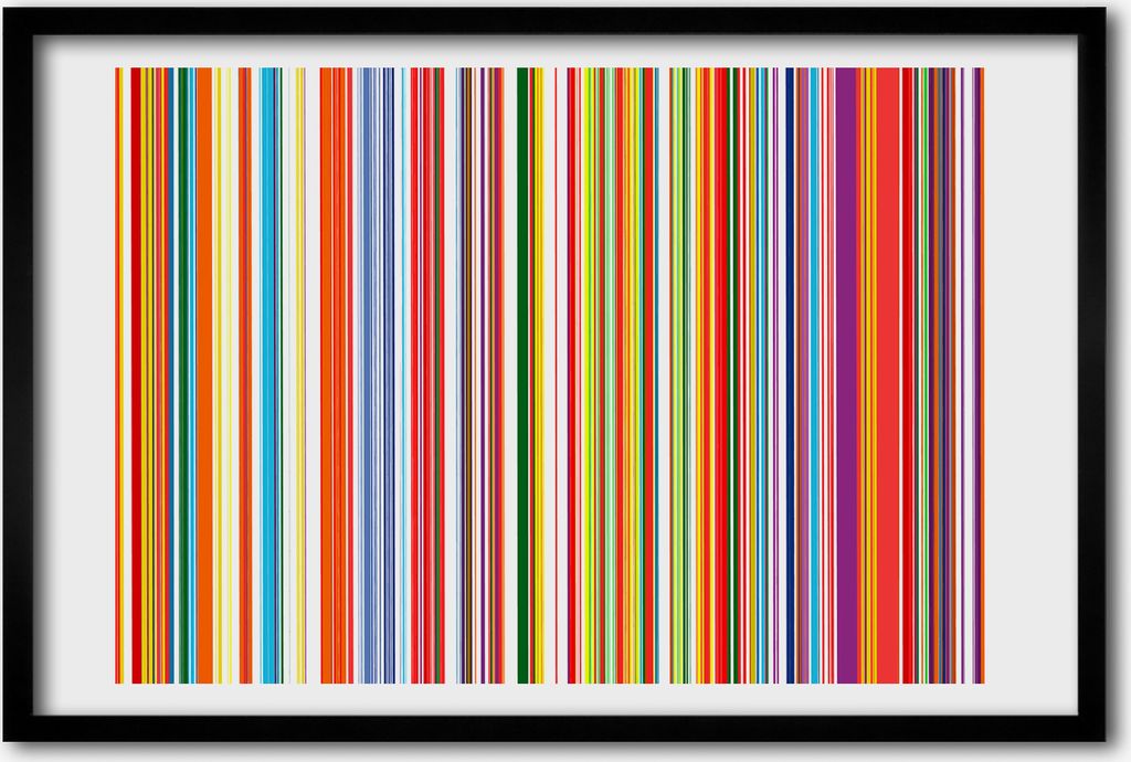 Bild 60x40 MDF-Rahmen, Wandkunst bunte Streifen