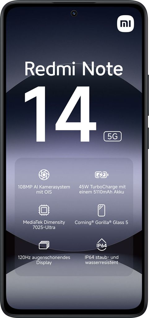Xiaomi Redmi Note 14 Smartphone 4G, 8+256GB, Display AMOLED 120Hz 6.67", Fotocamera 108MP, Batteria 5500mAh, Helio G99-Ultra, Senza NFC (con Caricabatterie)
