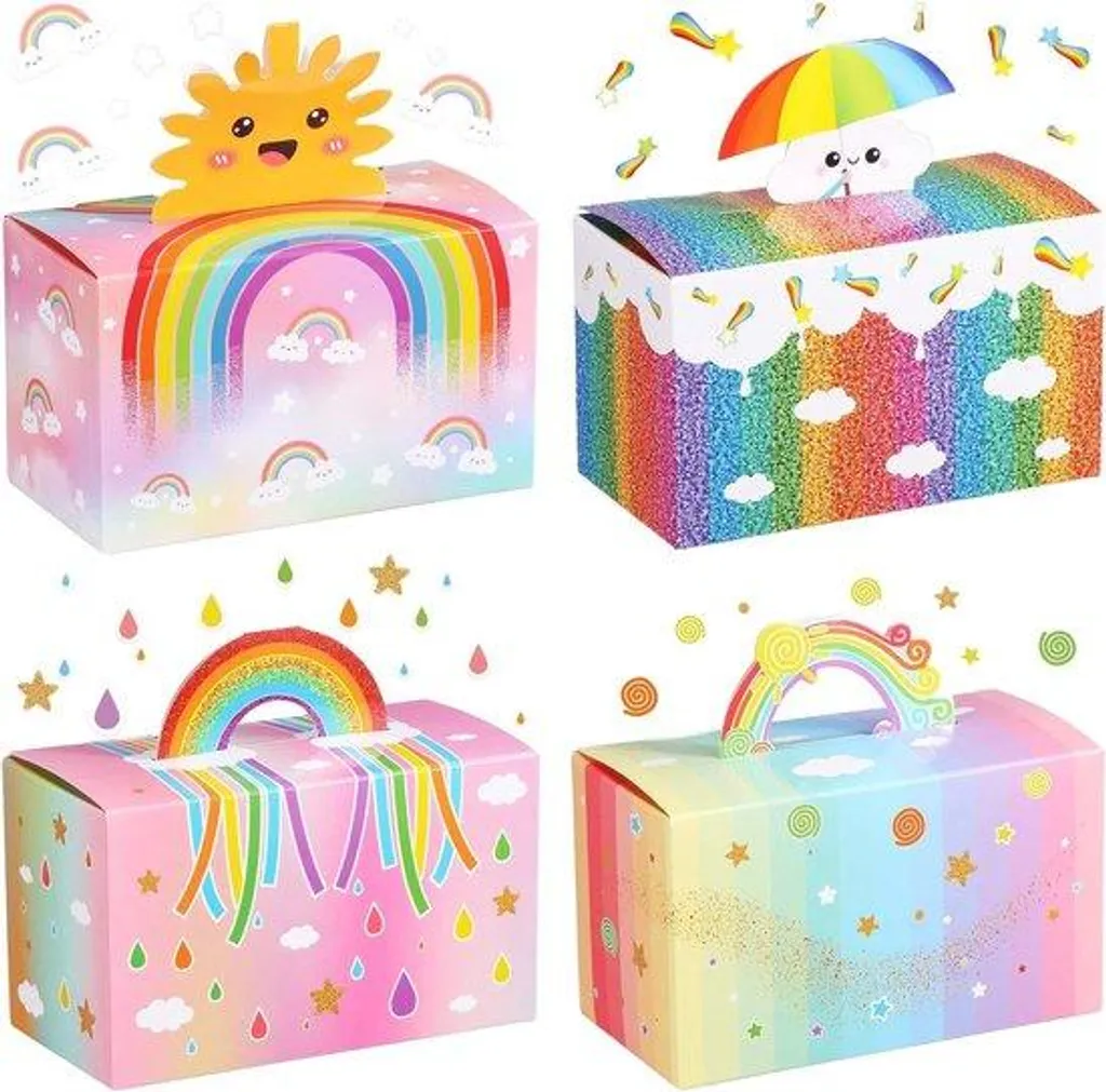 Fini les Sacs Plastiques : 24 Boîtes-cadeaux Arc-en-ciel en Papier Durable