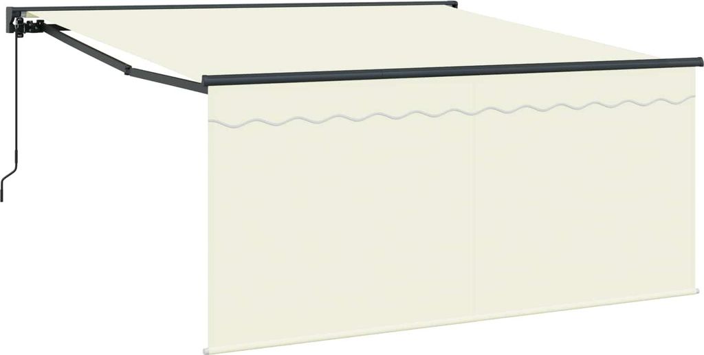 vidaXL Einziehbare Markise Creme 350 x 250 cm Polyester und Aluminium