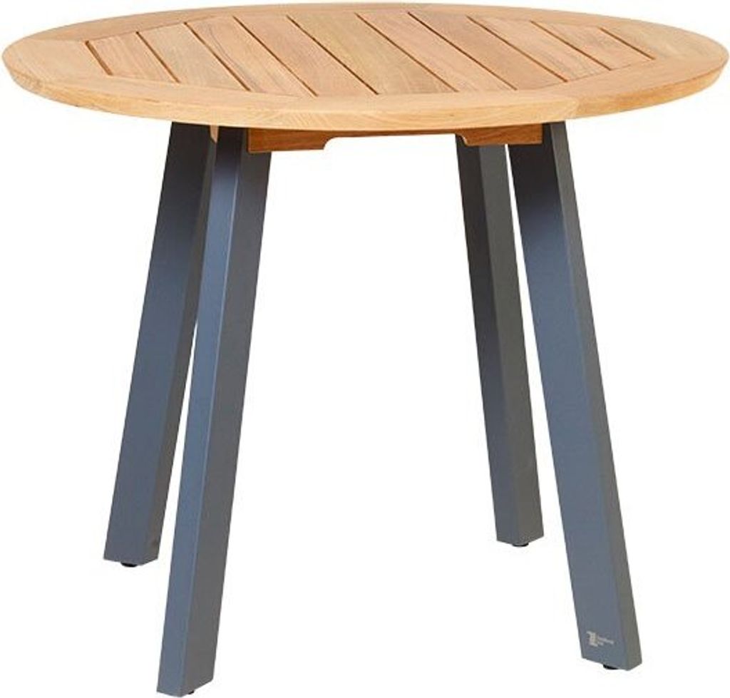 Diana Tisch Rund Durchmesser 95 cm aus Teakholz Natur Beine Alu Anthrazit