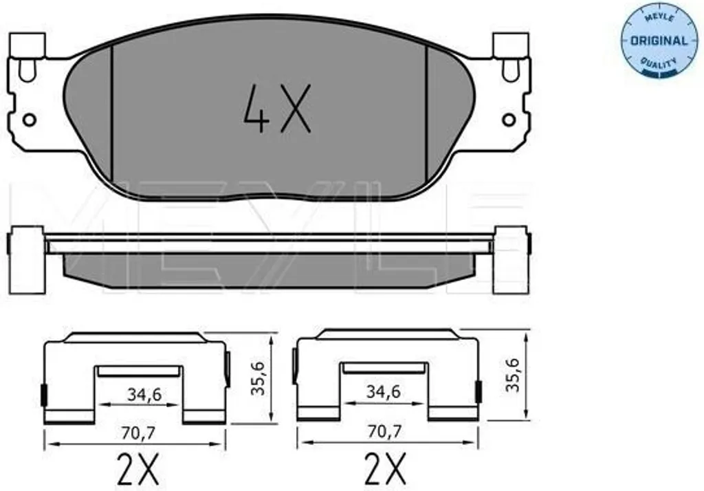 Plaquettes de Frein Avant MEYLE 025 234 2318 pour Jaguar S-Type X200