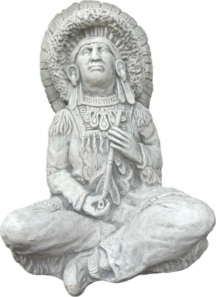 Schöner Indianer aus Steinguss Neu Frostfest Witterungsbeständig PO-2394