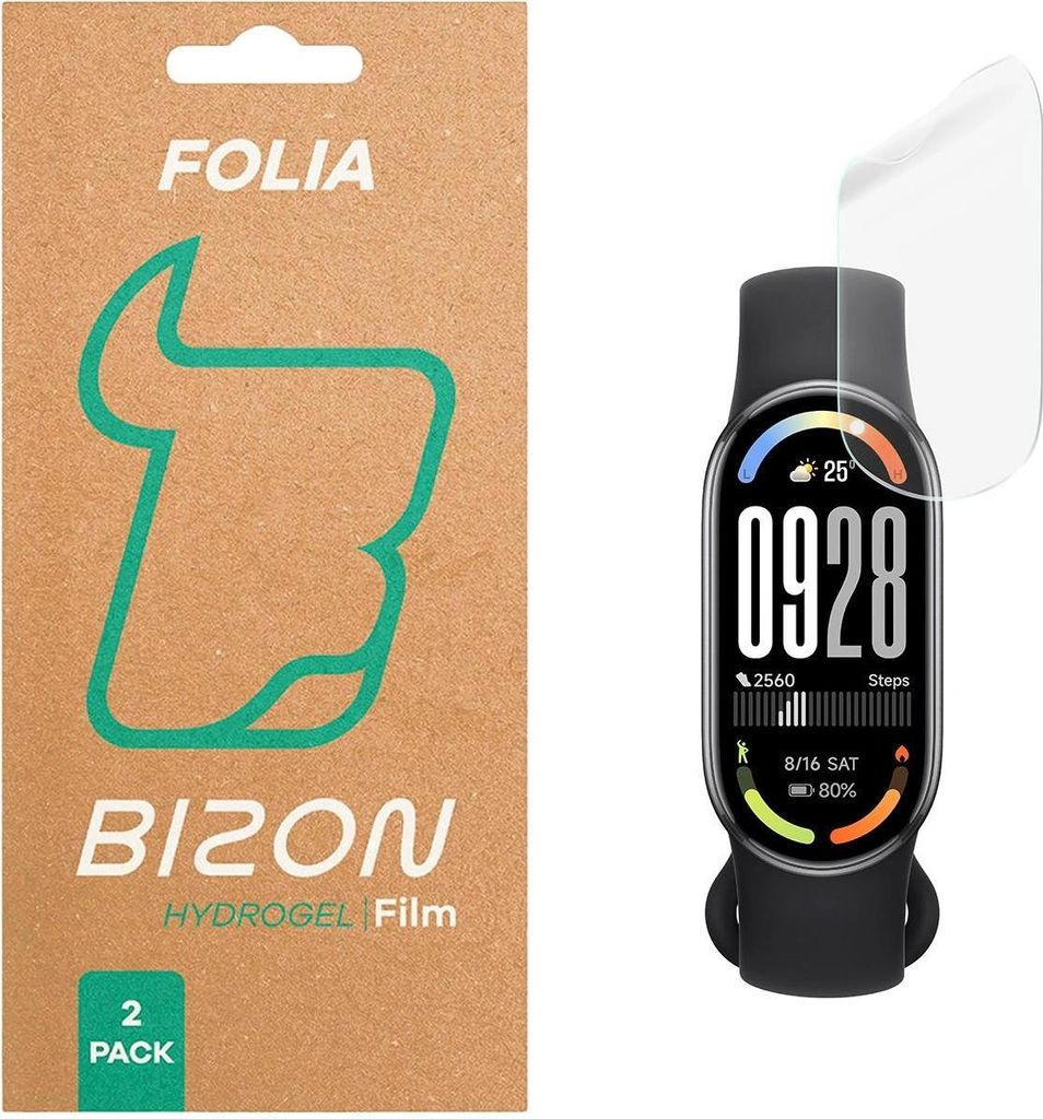 Bizon Glass Uhr Hydrogel Xiaomi Smart Band 10 [2 STÜCK]
