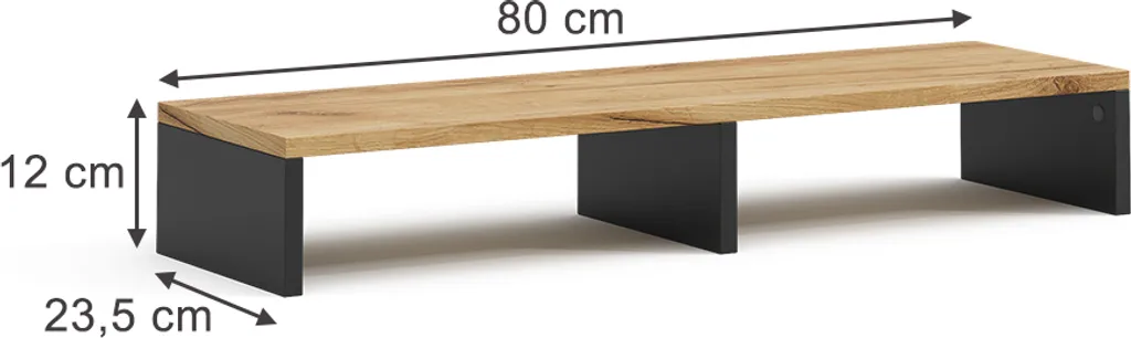 Support moniteur 80x12cm Vicco Tomy bicolore avec rangement sous écran