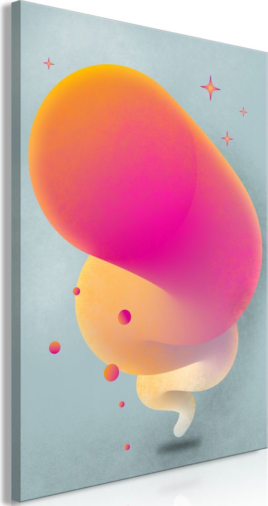 Italienischer Leinwand Leinwandbild - Pink Streak (1 Part) Vertical 60x90 cm Abstrakt a-A-0781-b-a