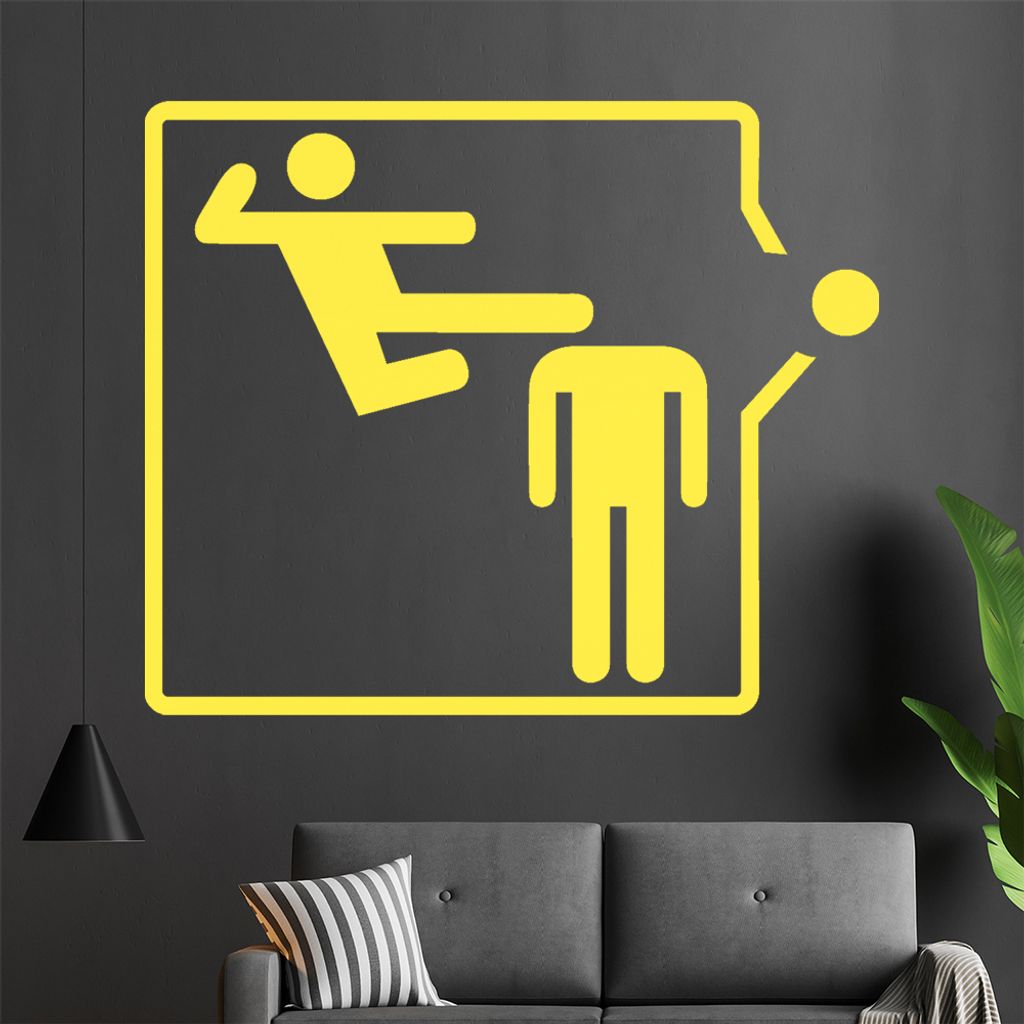 Achtung ! Kick Wandtattoo in 6 Größen - Wandaufkleber Wall Sticker - Dekoration, Küche, Wohnzimmer, Schlafzimmer, Badezimmer