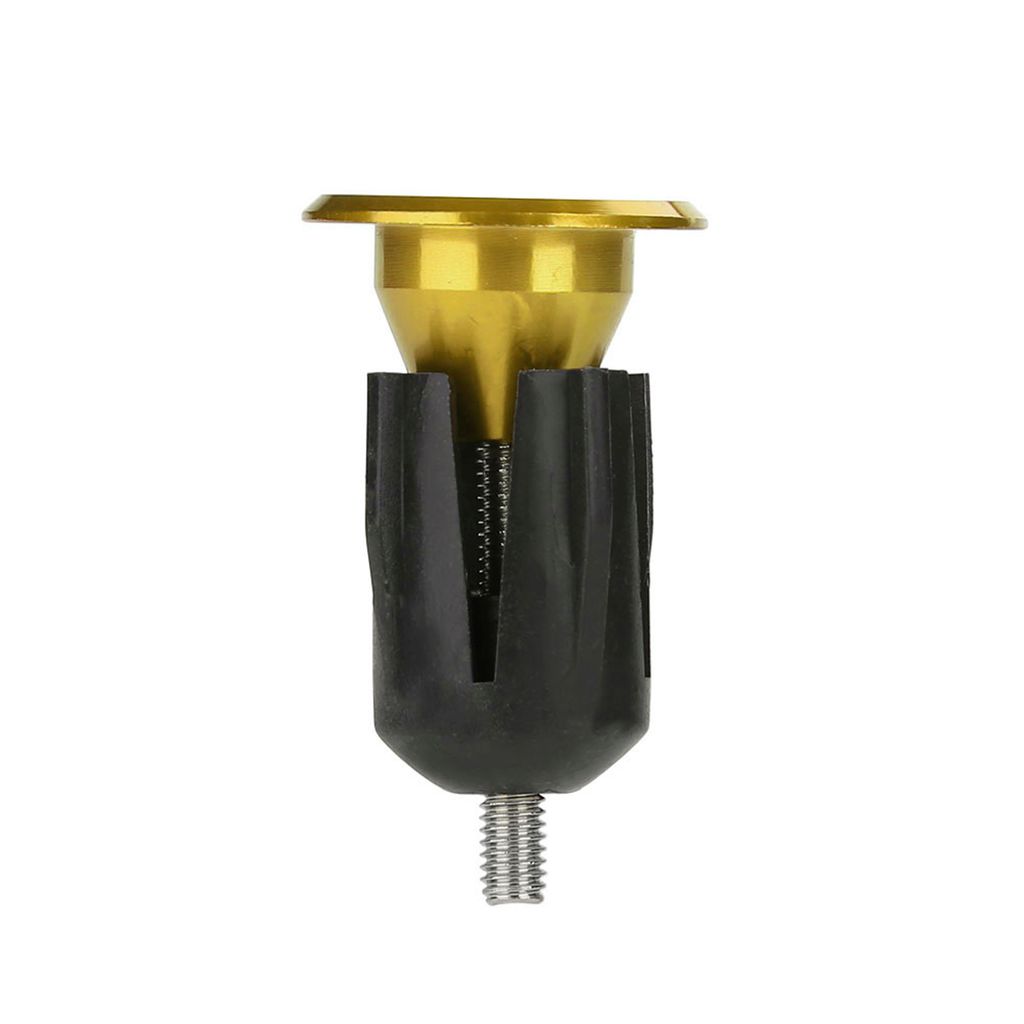 1 Paar Aluminium-Legierung Fahrrad Lenker Griff Bar End Plug Cap Teile (Gold)