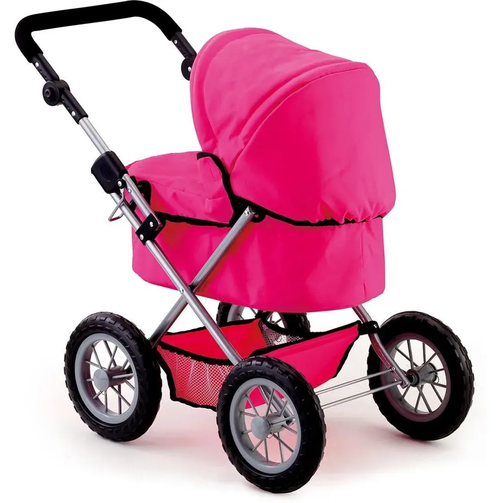 Poussette de poupée pliable rose Trendy avec guidon réglable Bayer - 2