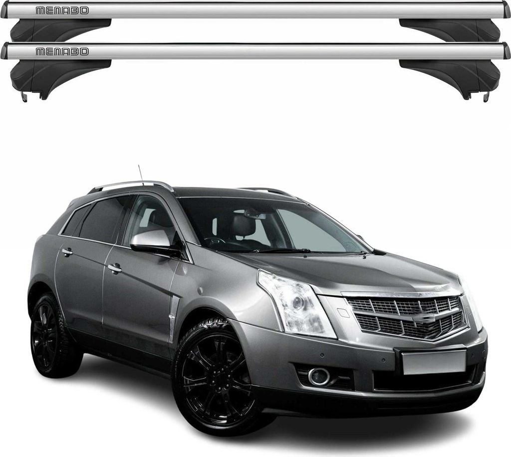 Menabo Dachträger Grundtäger für Cadillac SRX 2010-2016 Aluminium Silber 2 tlg