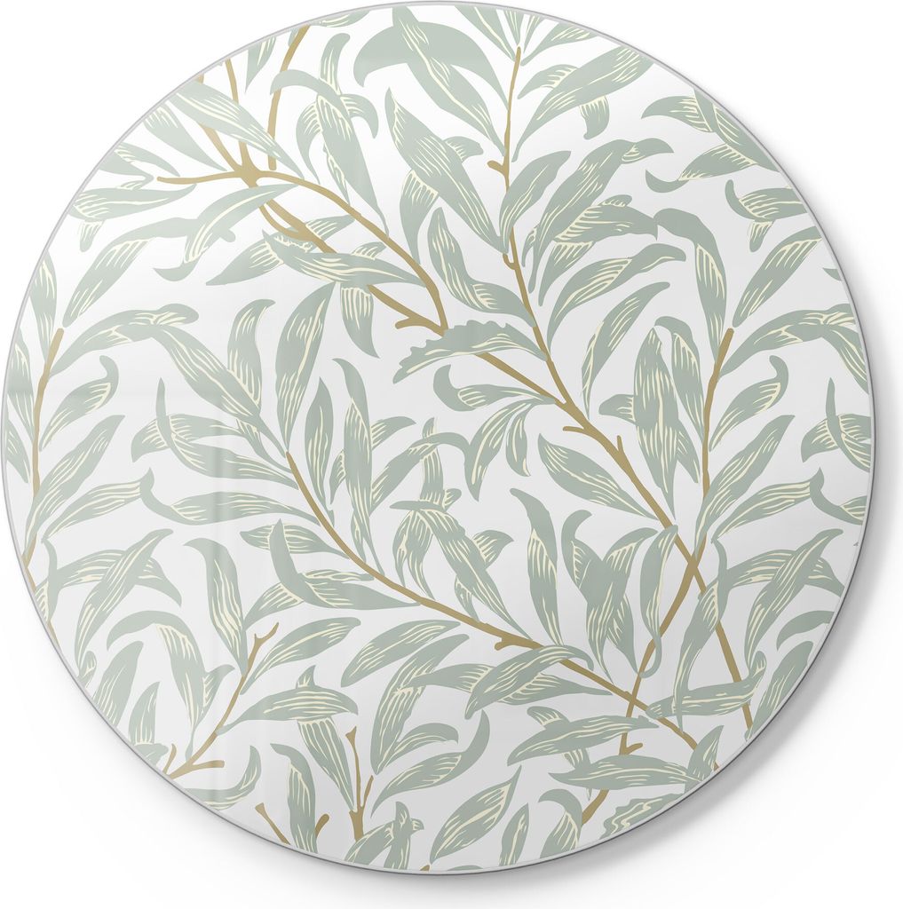 DEQORI Schneidebrett Glas Ø30 cm 'Dekorative Weidenzweige' Schneideplatte groß