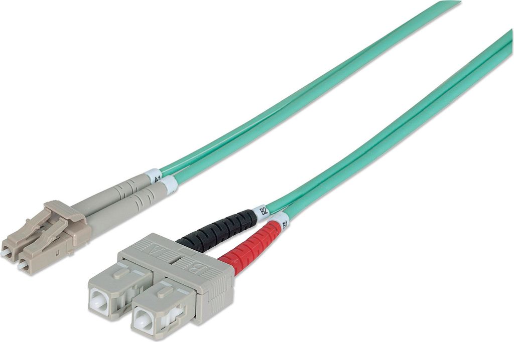INTELLINET LWL Anschlusskabel LC/SC 2m Multimode OM3 aqua