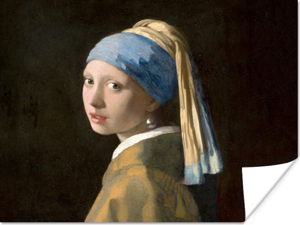 MuchoWow Poster Mädchen mit Perlenohrring - Gemälde - Alte Meister - Vermeer 160x120 cm - Foto Plakat