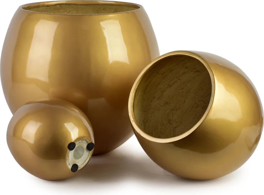 Set de Cache-pots en Céramique Or Mondex Neva pour Décoration Intérieure