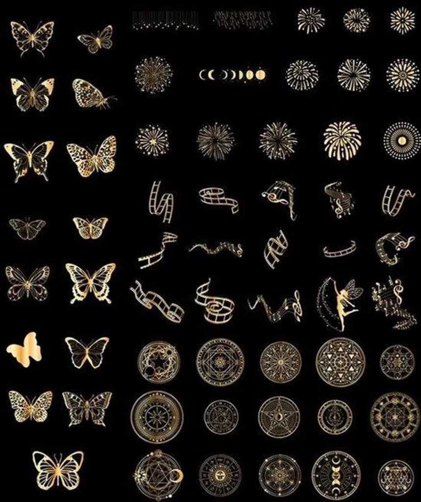 Autocollants Laser Hars Motifs Floraux - 180 Stickers Transparents DIY
