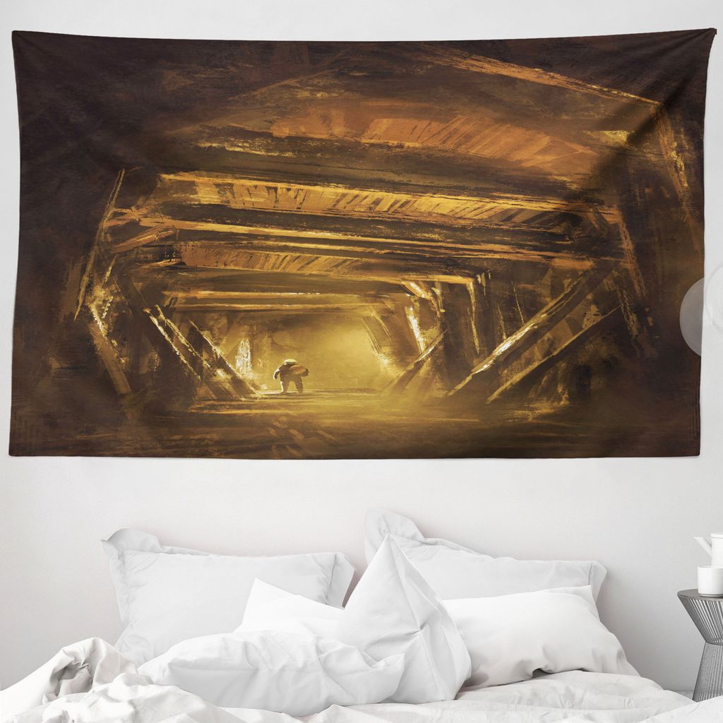 ABAKUHAUS Karikatur Wandteppich, Mystic Adventure Print aus Weiches Mikrofaser Stoff Waschbar ohne Verblassen Digitaldruck, 230 x 140 cm, Gelb und ...