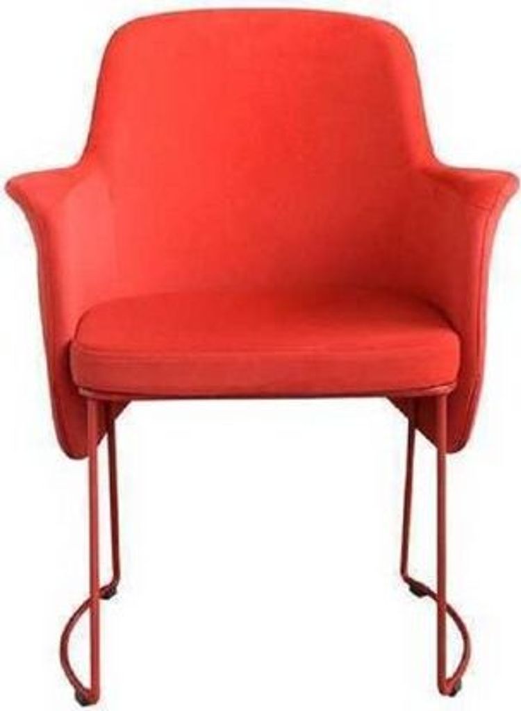 Modern Esszimmerstuhl Stuhl Küchenstuhl Sessel Sitzer Stoff Modern Holz Rot