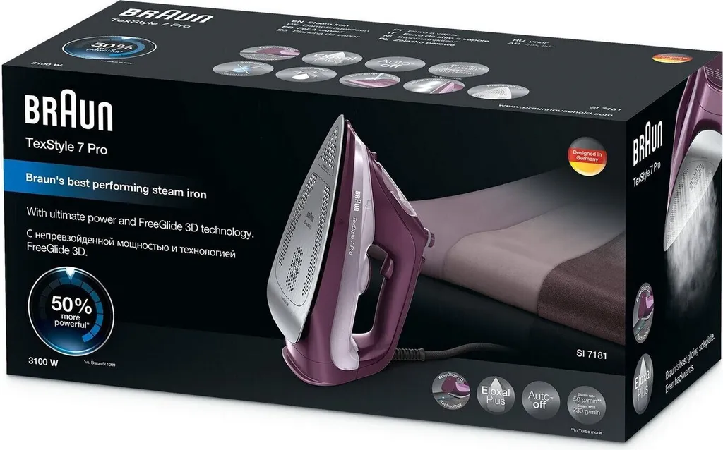Braun TexStyle 7 Pro Fer vapeur 3100 W Semelle EloxalPlus glisse 3D