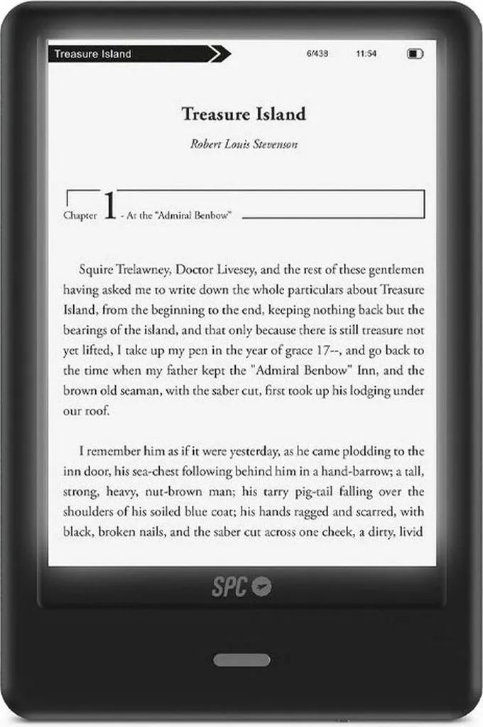 eBook SPC 5615A Noir avec Écran E-Ink et Batterie Longue Durée Innovante