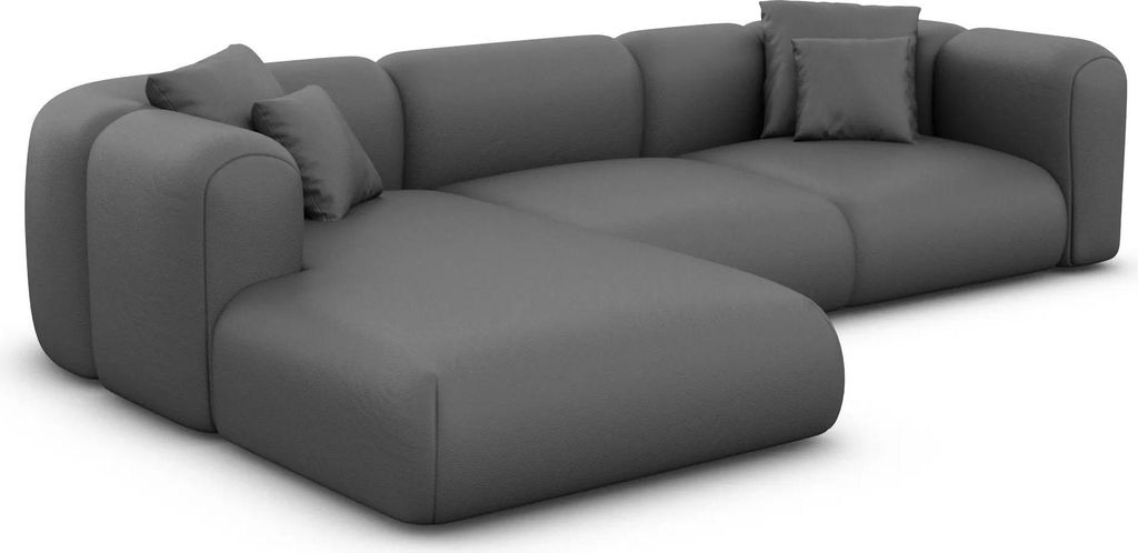 Kunstleder L-Form Sofa Belio Dunkelgrau Links