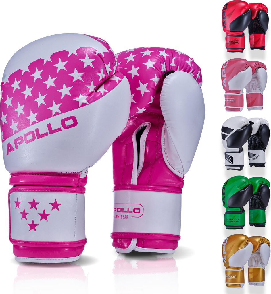 Apollo Boxhandschuh Champion Stars-12oz - White/Pink Produktbild 