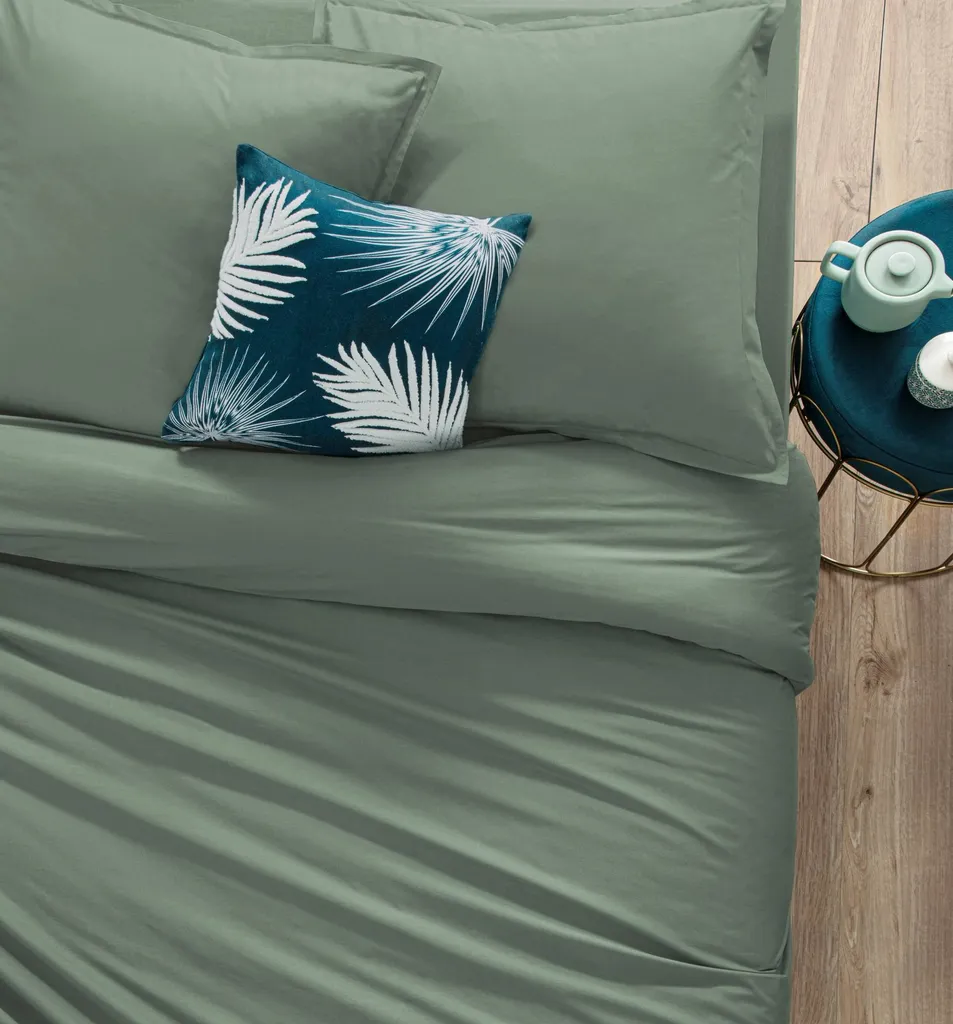 Housse de couette 240x220 coton vert : fini la transpiration nocturne