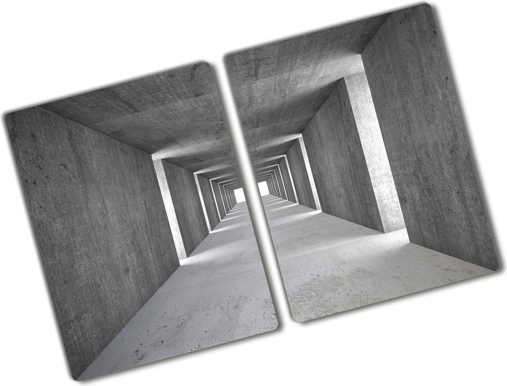 Tulup Glas Herdabdeckplatte - 2x40x52 cm - Glaskeramikkochfeld-Abdeckung Spritzschutz Glasabdeckplatte Kochplattenabdeckung und Schneidebrett - Zwe...