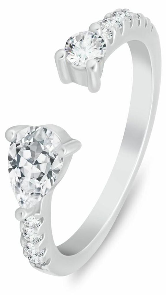 Funkelnder offener Ring mit kubischem Zirkonia RI146W Schaltkreis: 56 mm