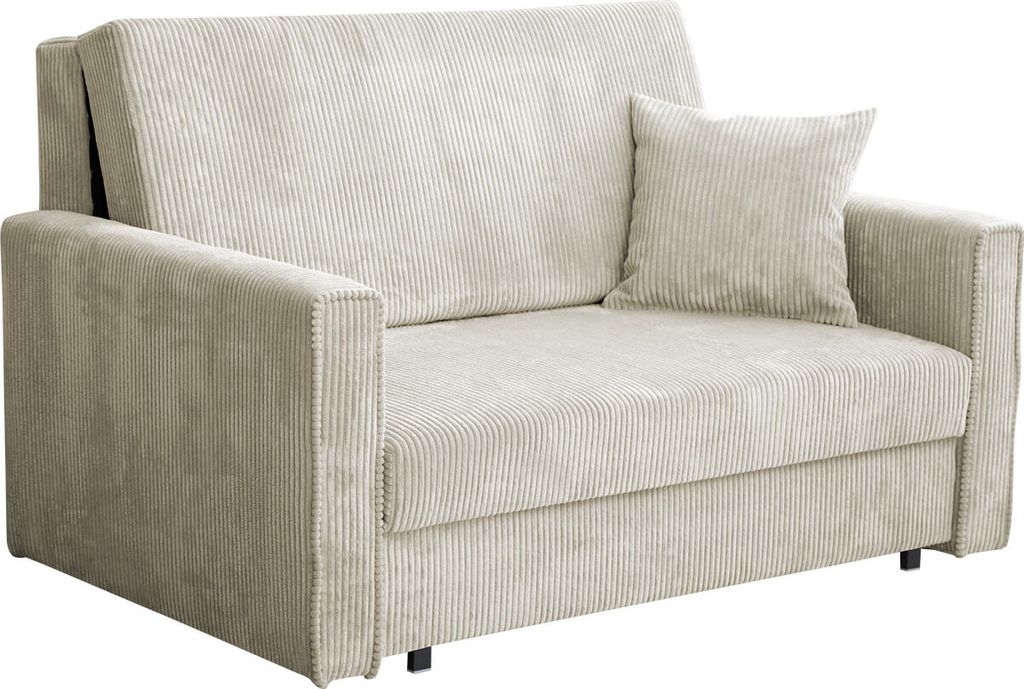 MIRJAN24 Schlafsofa Sofa Viva Bis Premium II mit Schlaffunktion und Bettkasten, Polstercouch, Stilvoll Polstersofa vom Hersteller (Farbe: Poso 100)