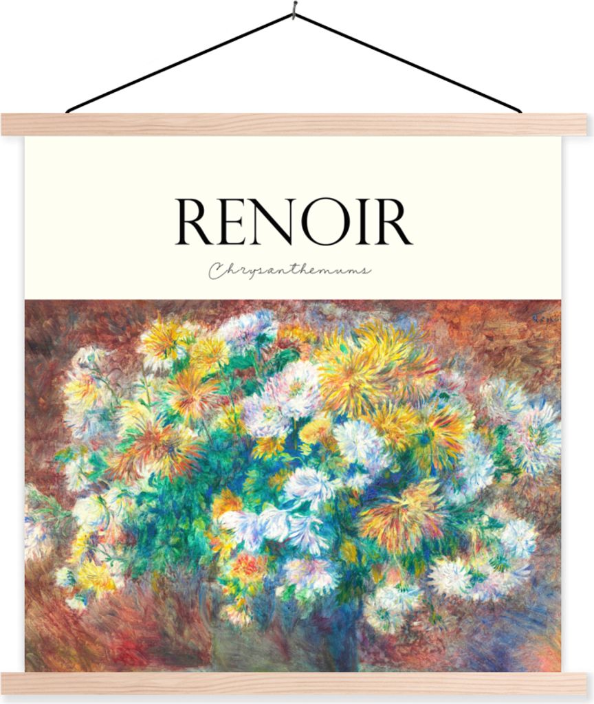 MuchoWow Textilposter Kunst - Blumen - Renoir 40x40 cm mit holzfarbenen Rahmen - Posterleiste