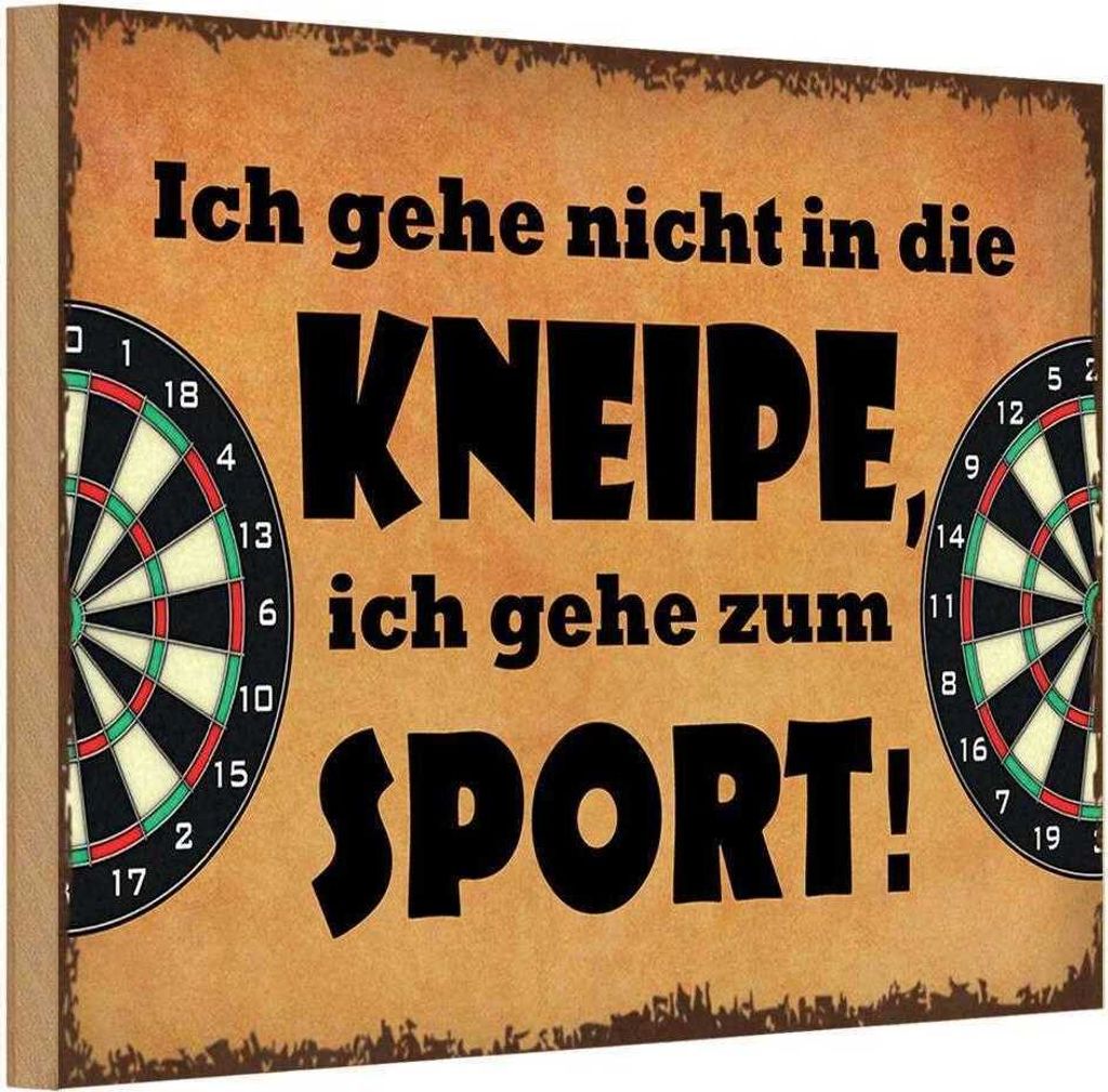 vianmo Holzschild 20x30 cm gehe nicht in Kneipe ich Sport Hobby