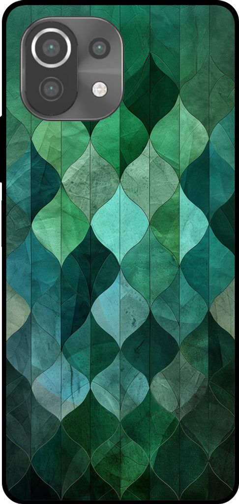 Smartphonica Handyhülle Geeignet für Xiaomi Mi 11 Lite mit grünen Blättern drucken - TPU Backcover Fall grüne Blätter Design