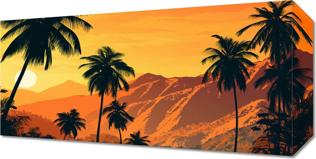 Bild 40x20cm Sonnenuntergang auf den Inseln
