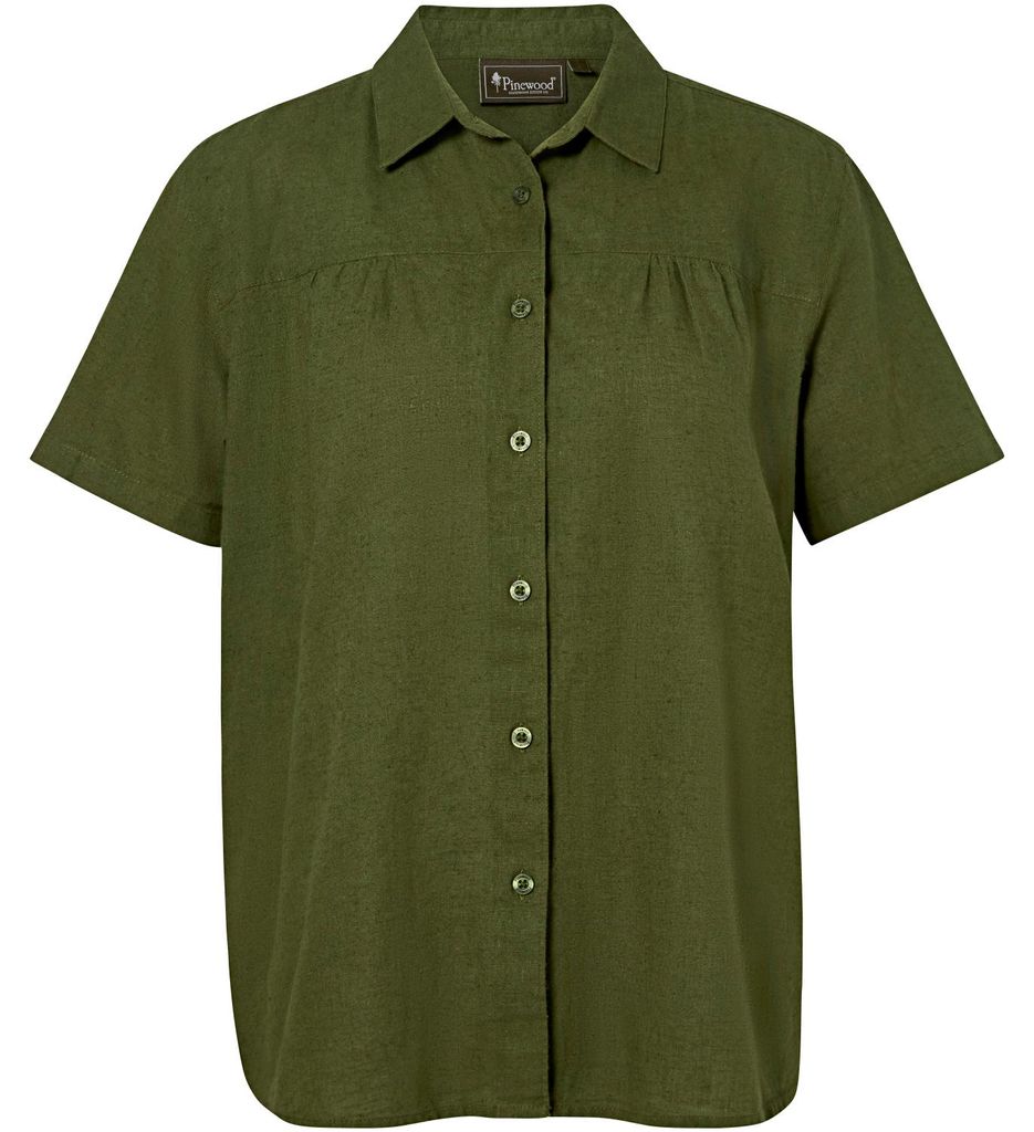 Pinewood Värnamo Hemp Mix Women S/S Shirt Damen (Pine Green) Größe M