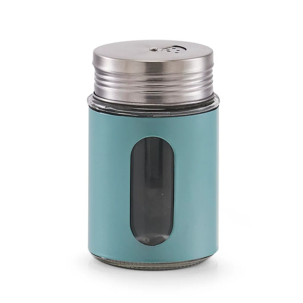 Bocal à épices design en verre bleu ZELLER pour vrac et condiments