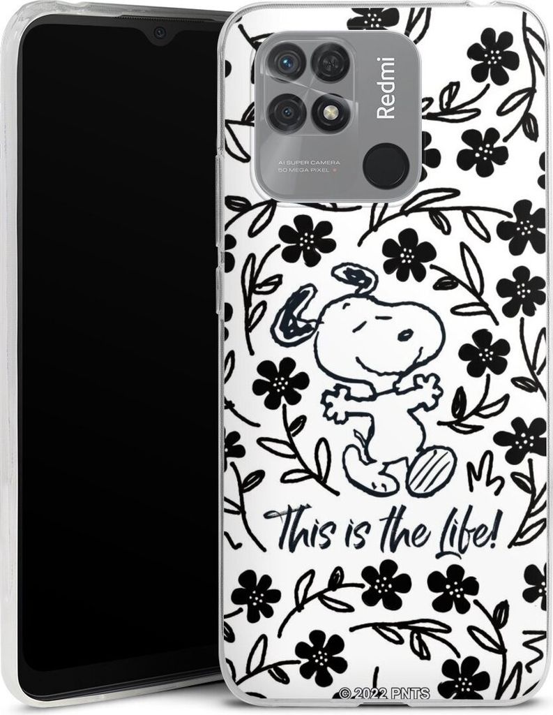 DeinDesign Slim Hülle für Xiaomi Redmi 10C Silikon Case Ultra Dünn Handyhülle Blumen Peanuts Snoopy