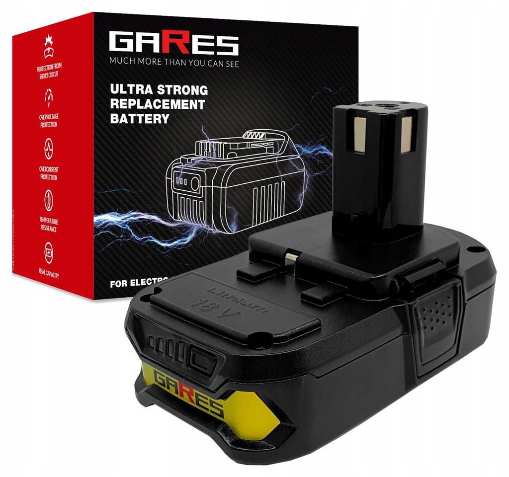 Gares Akkupack zum Zellentausch für Ryobi R18AD RB1840X R18ST R18CK2 | 18 V 2.5 Ah Li-Ion | Ersatz-Zellenpack für Werkzeugakkus | Profi-Qualität...