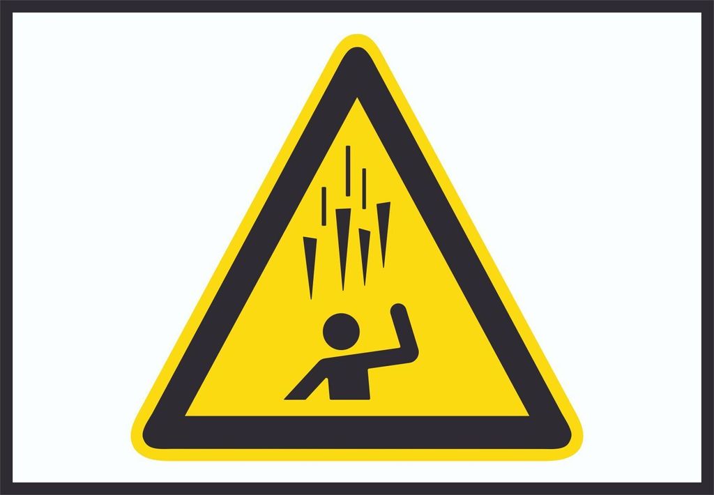Achtung Eiszapfen Symbol A6 Rückseite selbstklebend Schild